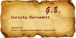 Gurszky Bernadett névjegykártya
